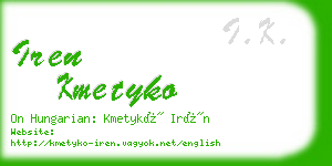 iren kmetyko business card